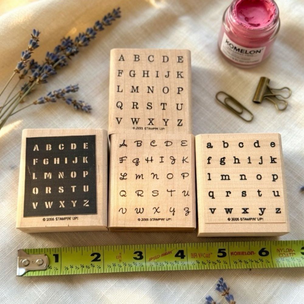 Stampin' Up! Wooden Alphabet Stamp Set - Black Letters